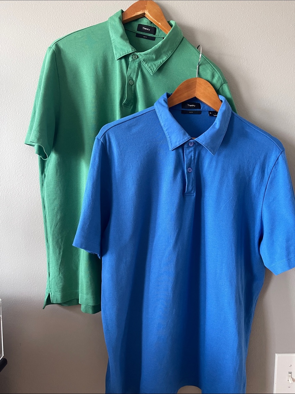 Theory Slim fit Men’s Polo Shirts in Green and Blue XL
